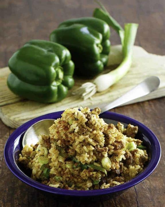 Homemade Popeye's Cajun Rice in a bowl