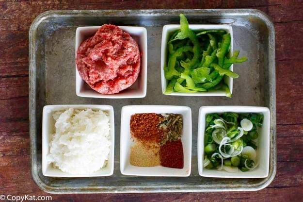 Ingredients for homemade Popeyes Cajun rice. 