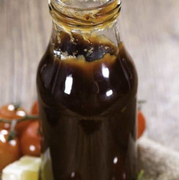 A bottle of copycat Kenny Rogers barbecue sauce.