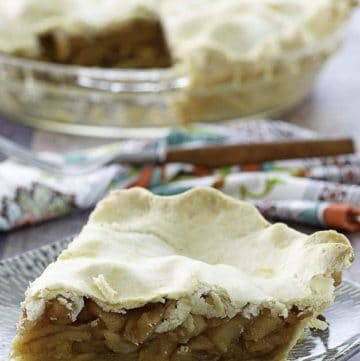 A slice of no sugar added apple pie