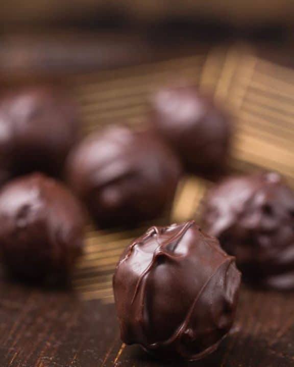 Chocolate Truffles on a Plate