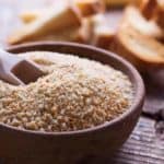Homemade breadcrumbs in a bowl