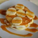 pancakes with banana cream and fresh bananas