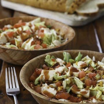 Two bowls of BBQ Ranch chicken salad