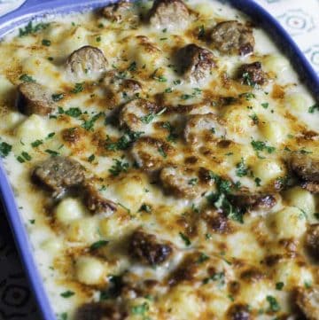 Italian sausage and gnocchi with Alfredo Sauce