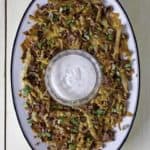 Homemade Cheddar's Texas Cheese Fries with ranch dip