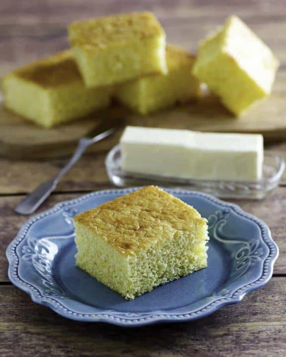 Homemade Boston Market Cornbread slices and butter