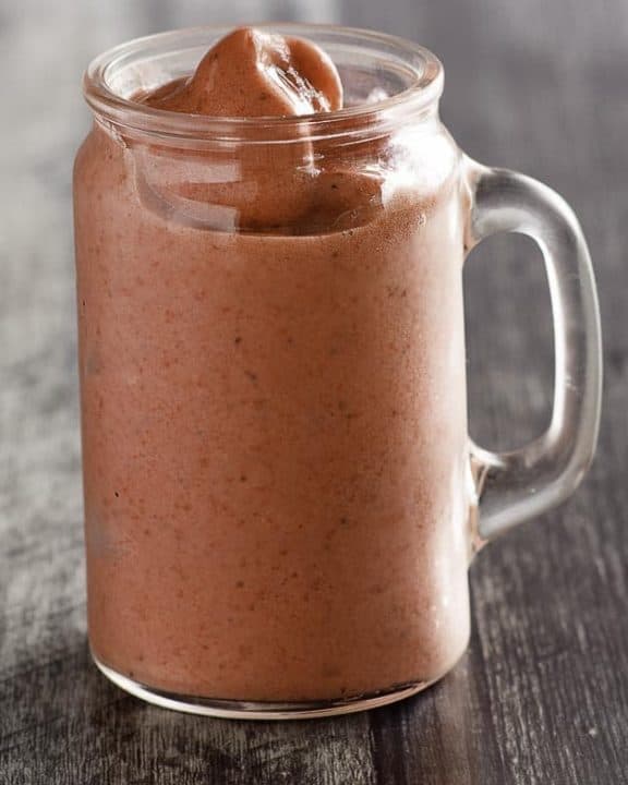Homemade copycat McDonalds Strawberry Banana Smoothie for an on-the-go breakfast