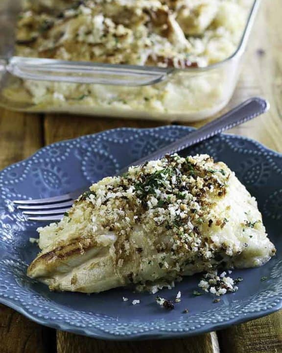 Homemade Longhorn Steakhouse Parmesan Crusted chicken on a plate.
