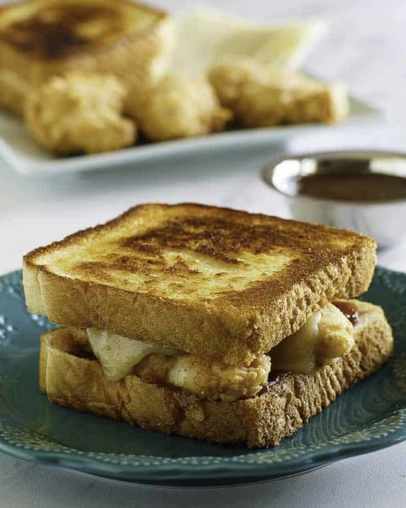 Homemade Whataburger Honey BBQ Chicken Strip sandwich on a plate