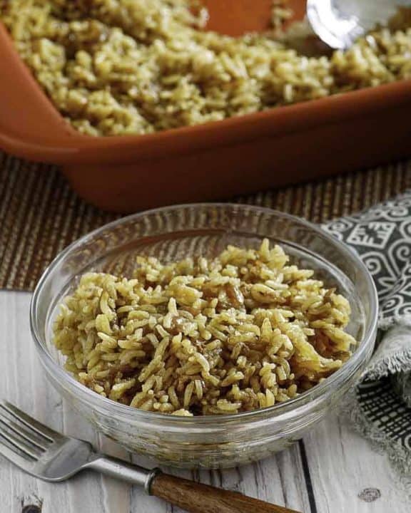 Stick of Butter Rice in a bowl