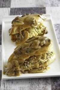 Plate of Olive Garden Stuffed Chicken Marsala.