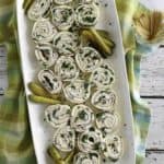 Ham and cheese pinwheels on a platter