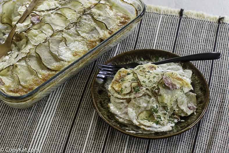 homemade scalloped potatoes and ham