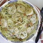 homemade Red Lobster shrimp pasta in a bowl.
