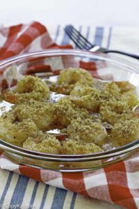 shrimp scampi in a serving dish