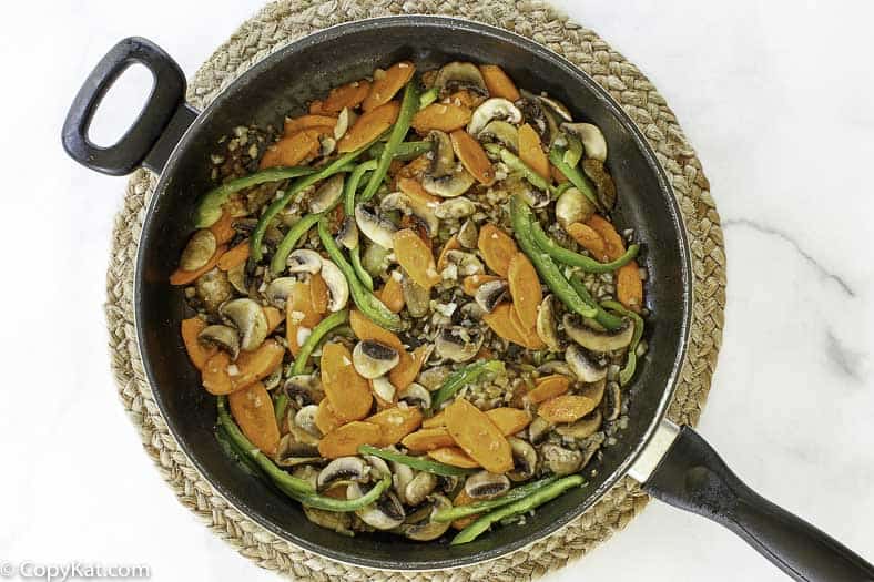 vegetables in a skillet