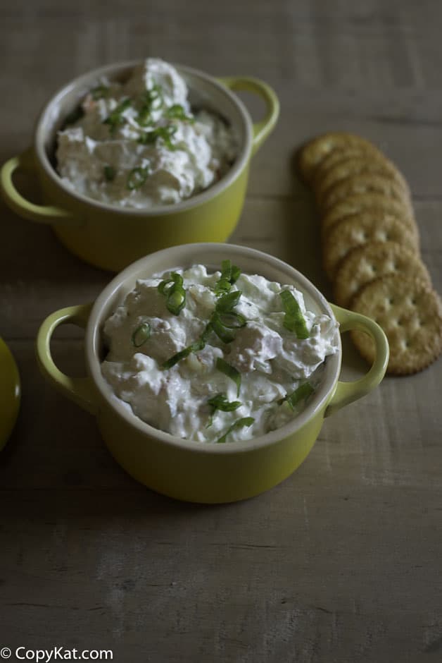 creamy shrimp dip with scallions and crackers