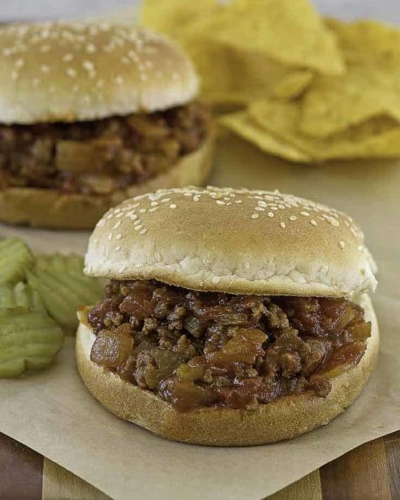 two homemade sloppy joes