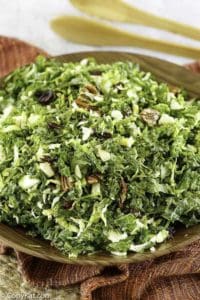 kale and brussels sprout salad with pecans and more