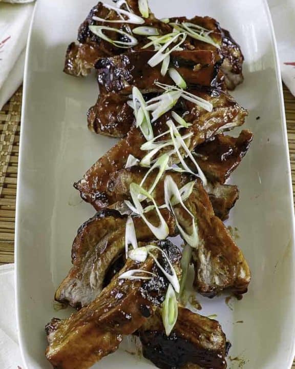 chinese spare ribs - cooked pork ribs