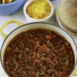 a pot of hoosier chili