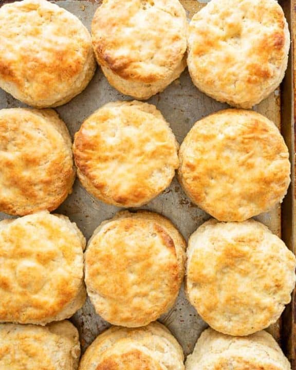biscuits on a baking sheet