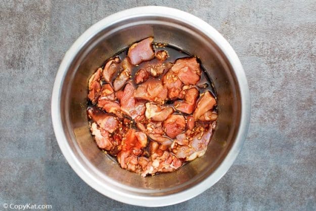 chicken pieces in bourbon marinade