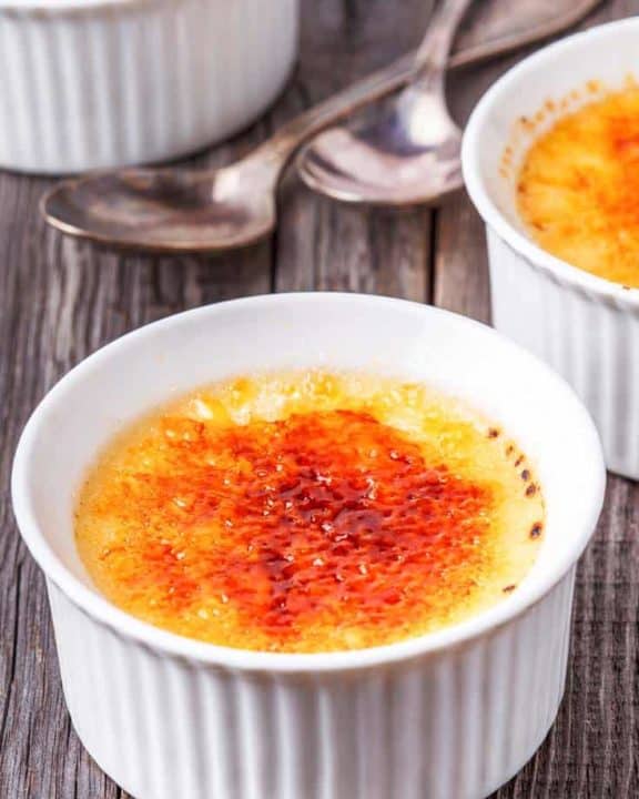 three servings of creme brulee
