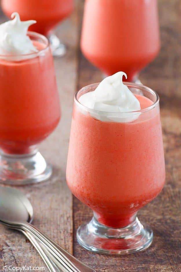 Jello 1-2-3 Layered Dessert topped with whipped cream