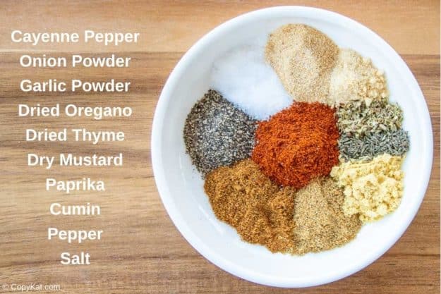 a bowl of assorted spices to make cajun spice mix