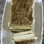 a tiramisu with one slice cut