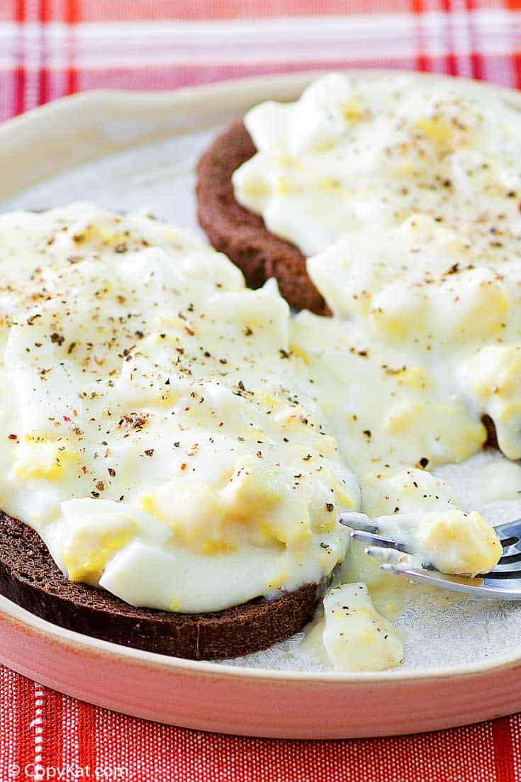 creamed eggs on toast.