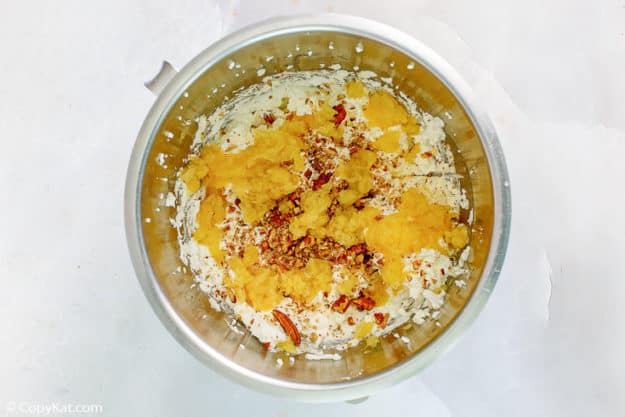 pineapple millionaire pie filling in a bowl