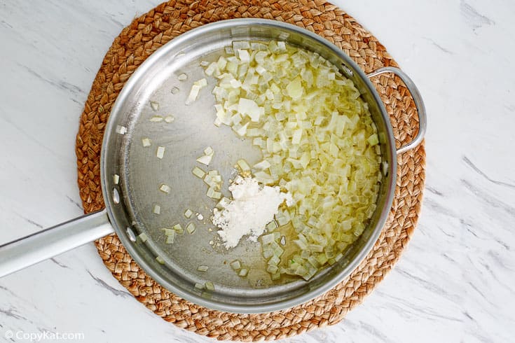 crawfish etouffee roux in a pan