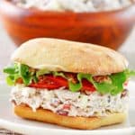 chicken salad sandwich on a plate