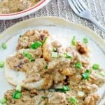 sausage gravy on biscuits