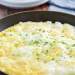 fluffy omelette in a skillet
