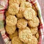 a basket of crunchies (oatmeal coconut cornflake cookies)