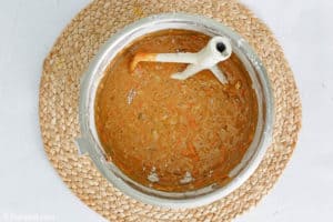 Cracker Barrel carrot cake batter in a mixing bowl