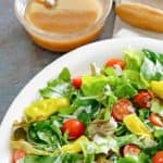 salad and homemade Italian salad dressing