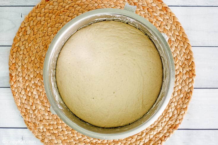 dough for cinnamon sugar pretzel bites in a mixing bowl