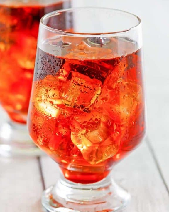 two glasses of a classic Godfather cocktail