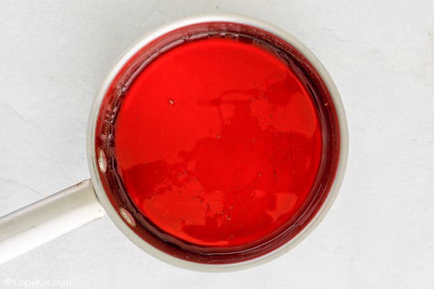 strawberry pie glaze in a pan