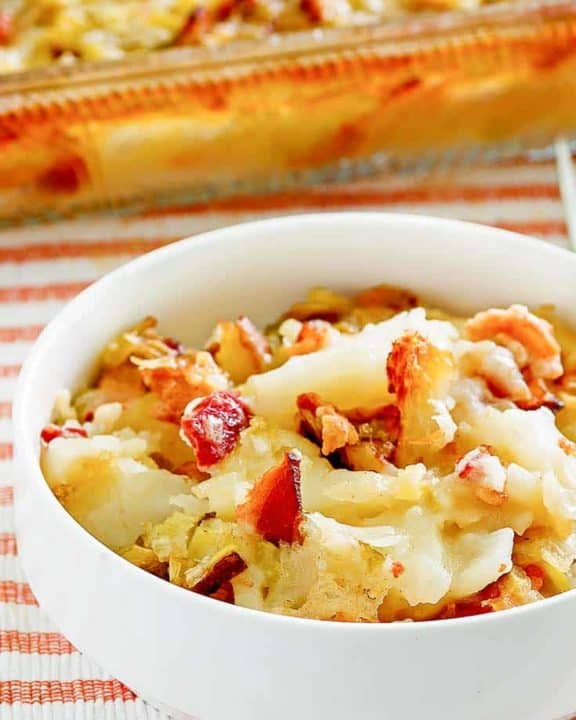 a bowl of hot German potato salad
