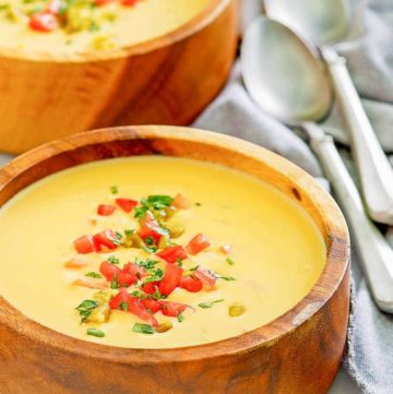 two bowls of Canadian cheese soup