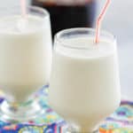 two glasses of root beer freeze