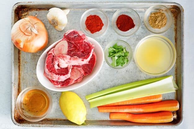 braised beef shank with vegetables ingredients