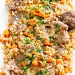 braised beef shanks and vegetables