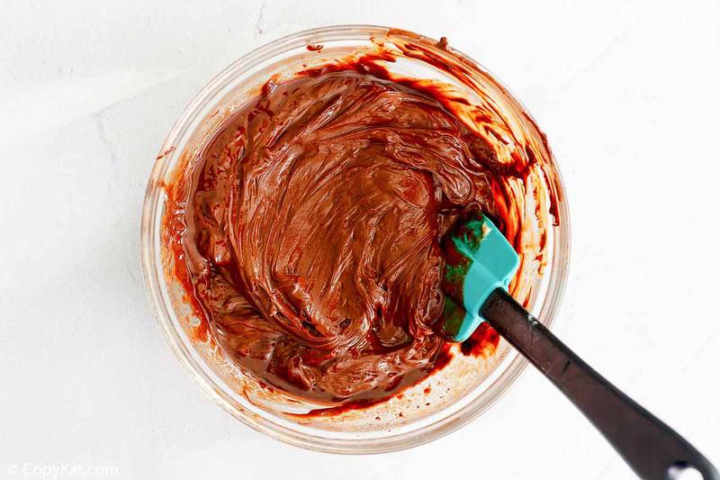 Bisquick brownie batter in a mixing bowl